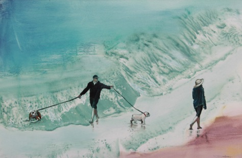 Surf Dogs
12.5x19
oil on paper on aluminum Surf Dogs
12.5x19
oil on paper on aluminum